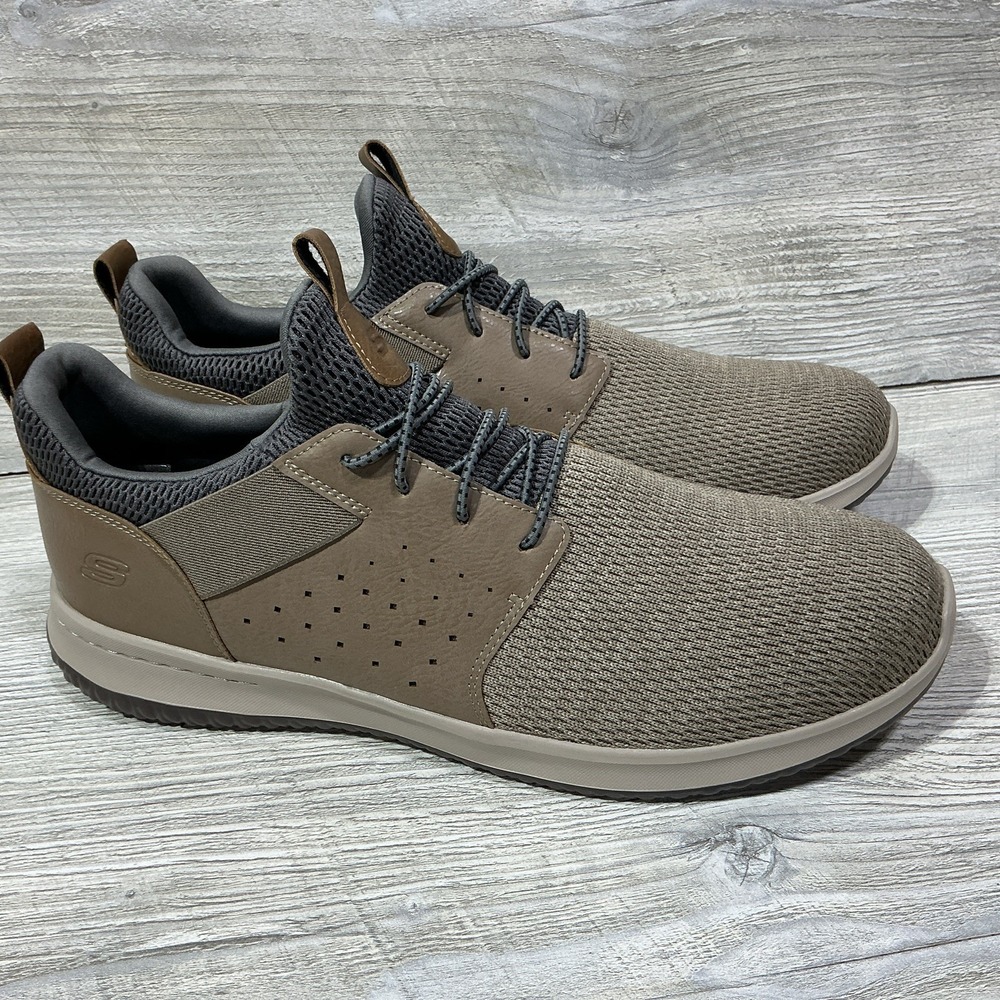 NEW Skechers Delson Camben 65474/TPE Sneakers Shoes Taupe Men's US Size 13